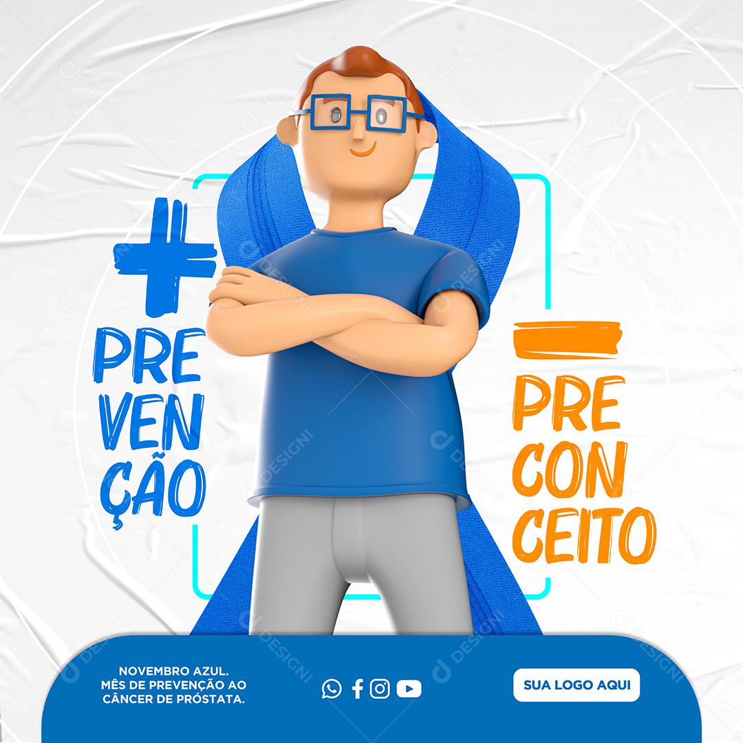 + Prevenção - Preconceito Novembro Azul Social Media PSD Editável