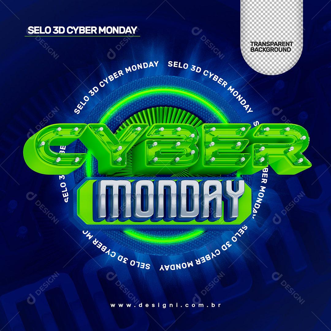 Cyber Monday Selo 3D Para Composição PSD Editável