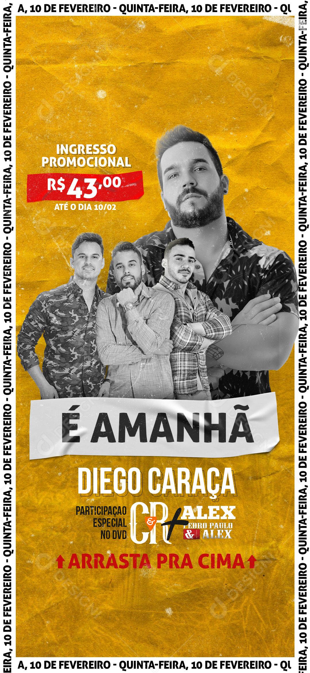 Flayer Show Eventos Diego Caraça Social Media PSD Editável