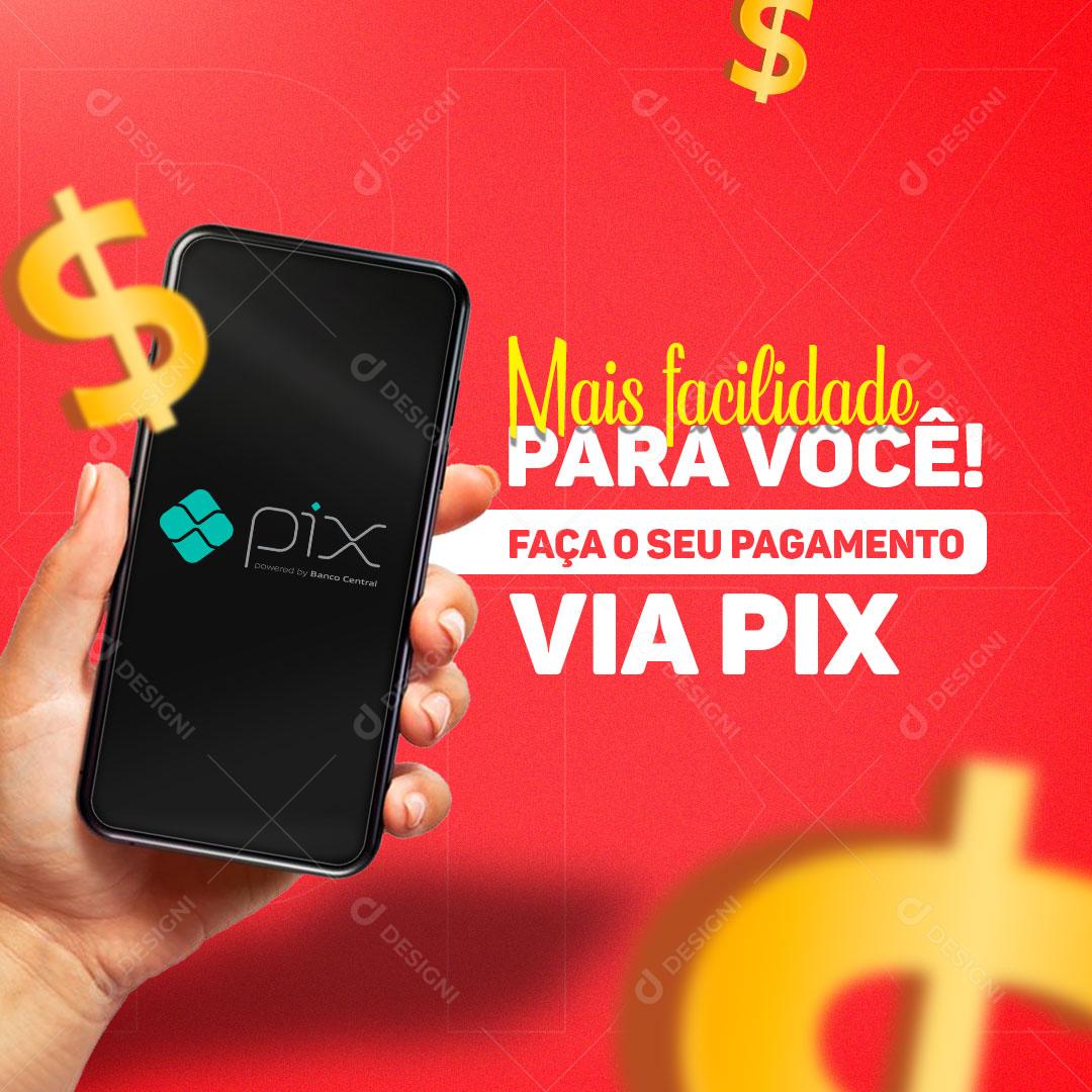Mais Felicidade Pra Você Faça O Seu Pagamento Via Pix Social Media PSD Editável