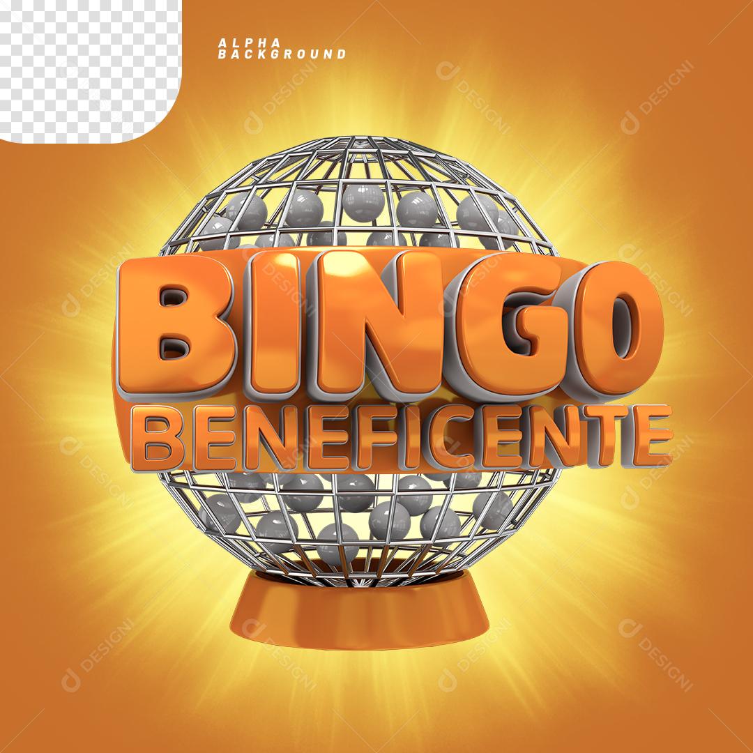 Elemento 3D para Composição Bingo Beneficente PNG Transparente Sem Fundo