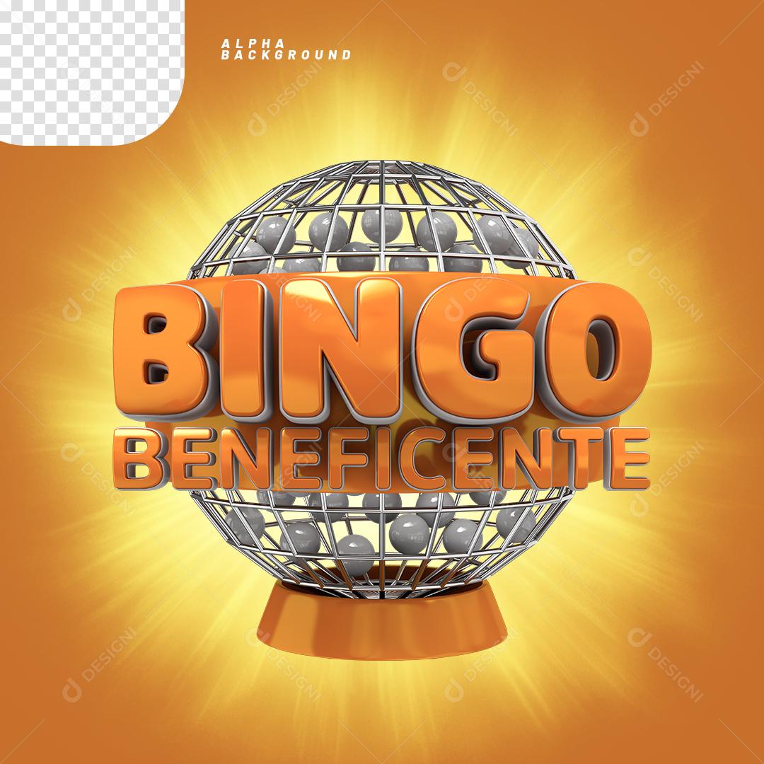 Elemento 3D para Composição Bingo Beneficente PNG Transparente Sem Fundo