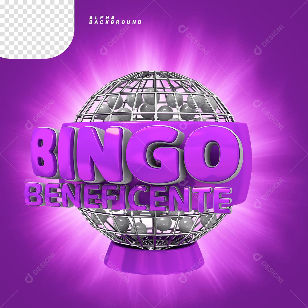 Elemento 3D para Composição Bingo Beneficente PNG Transparente Sem Fundo