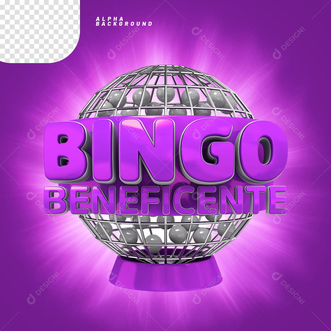 Elemento 3D para Composição Bingo Beneficente PNG Transparente Sem Fundo