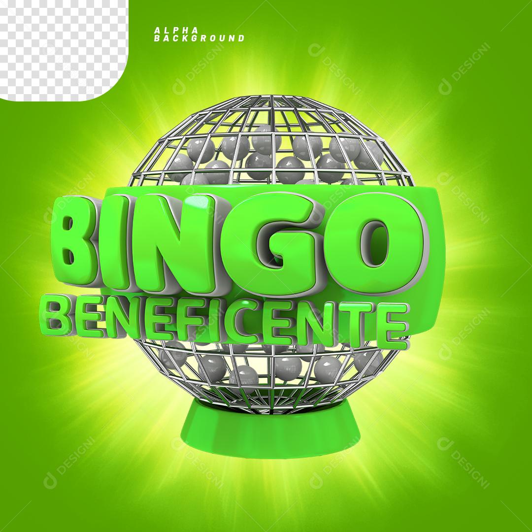 Elemento 3D para Composição Bingo Beneficente PNG Transparente Sem Fundo