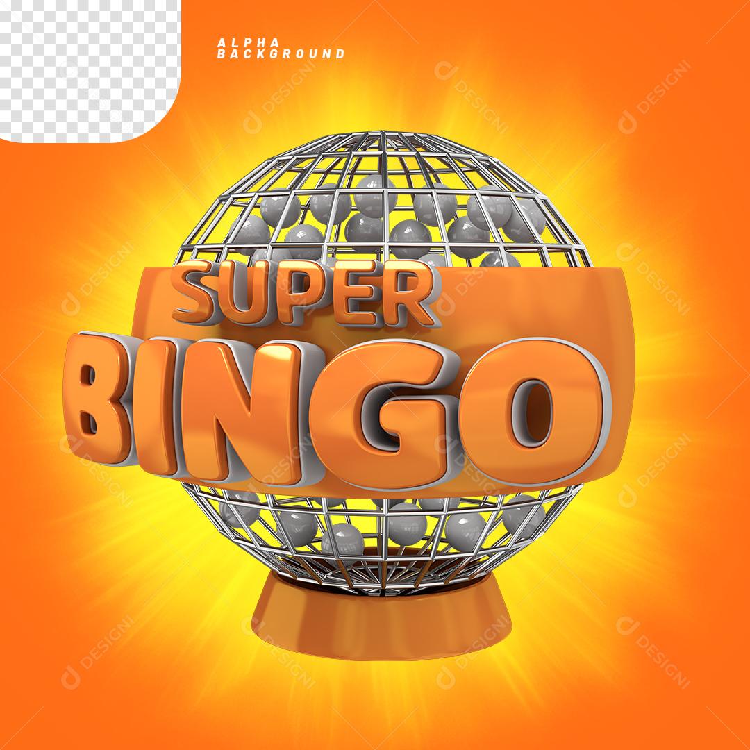 Elemento 3D para Composição Super Bingo PNG Transparente Sem Fundo