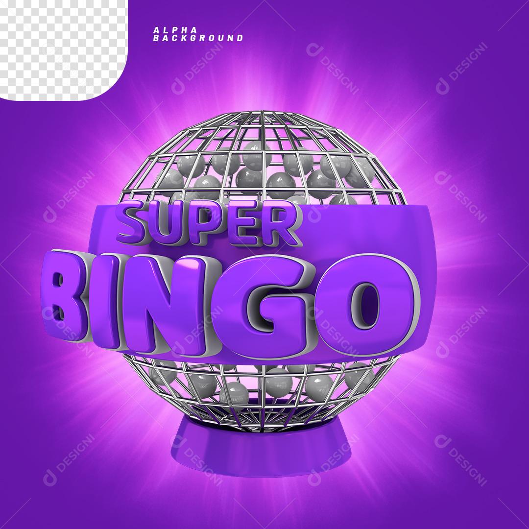 Elemento 3D para Composição Super Bingo PNG Transparente Sem Fundo