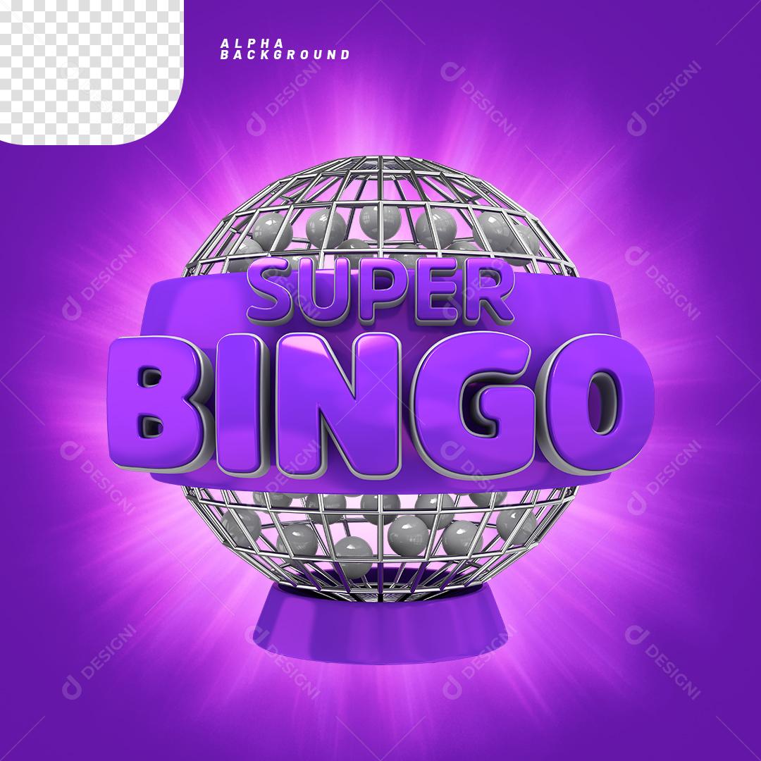 Elemento 3D para Composição Super Bingo PNG Transparente Sem Fundo