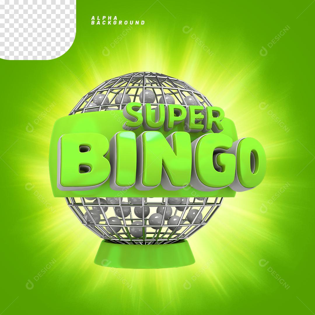 Elemento 3D para Composição Super Bingo PNG Transparente Sem Fundo