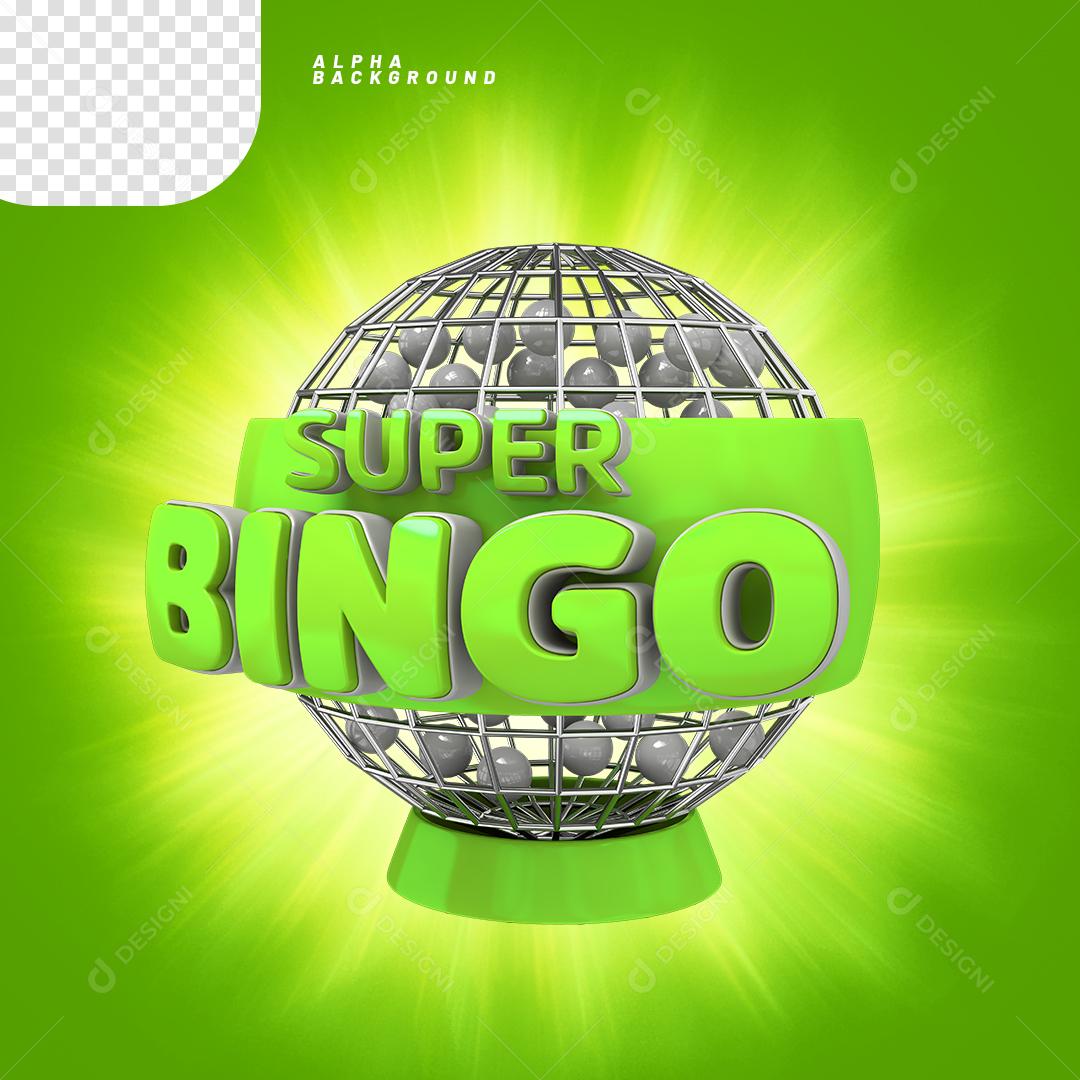 Elemento 3D para Composição Super Bingo PNG Transparente Sem Fundo