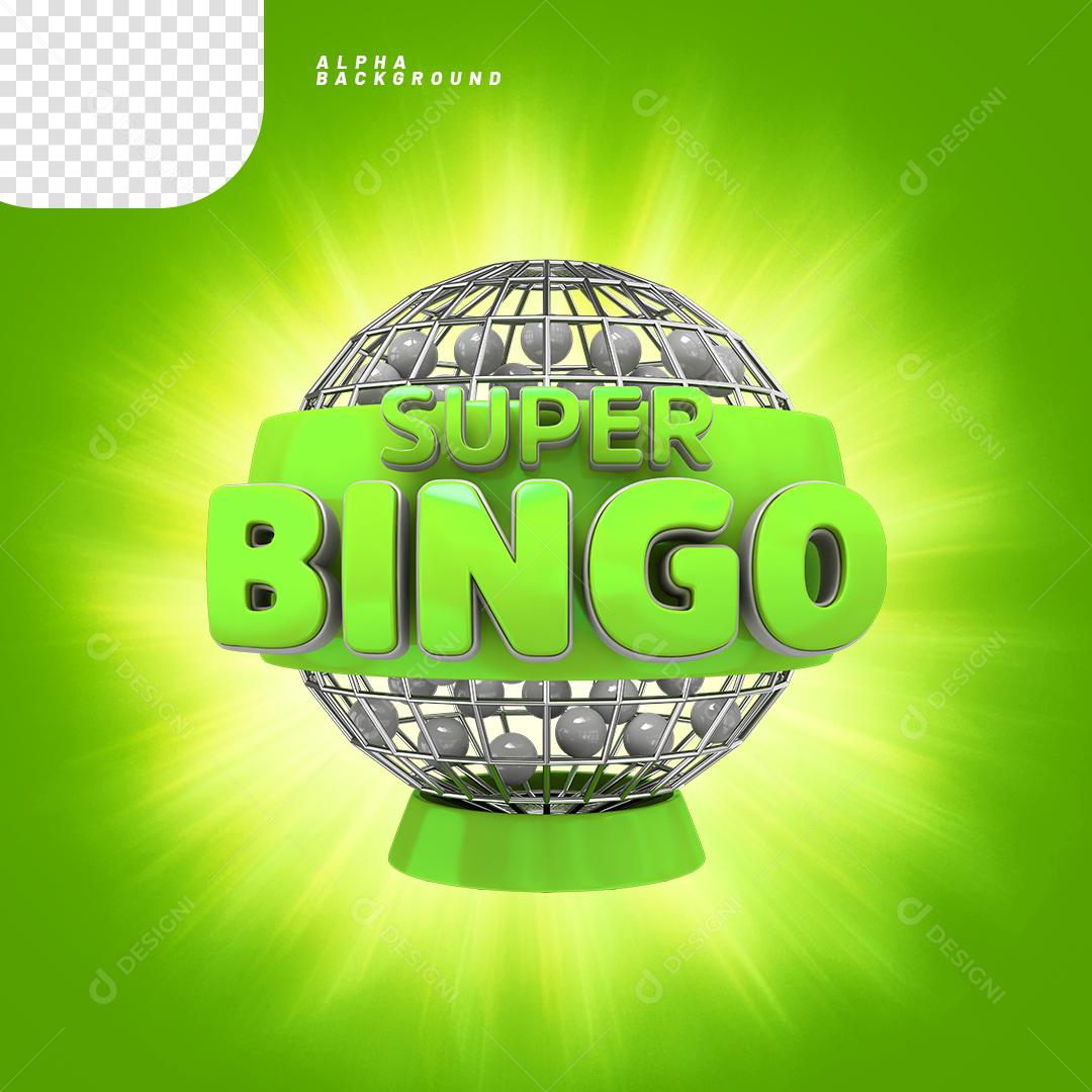 Elemento 3D para Composição Super Bingo PNG Transparente Sem Fundo