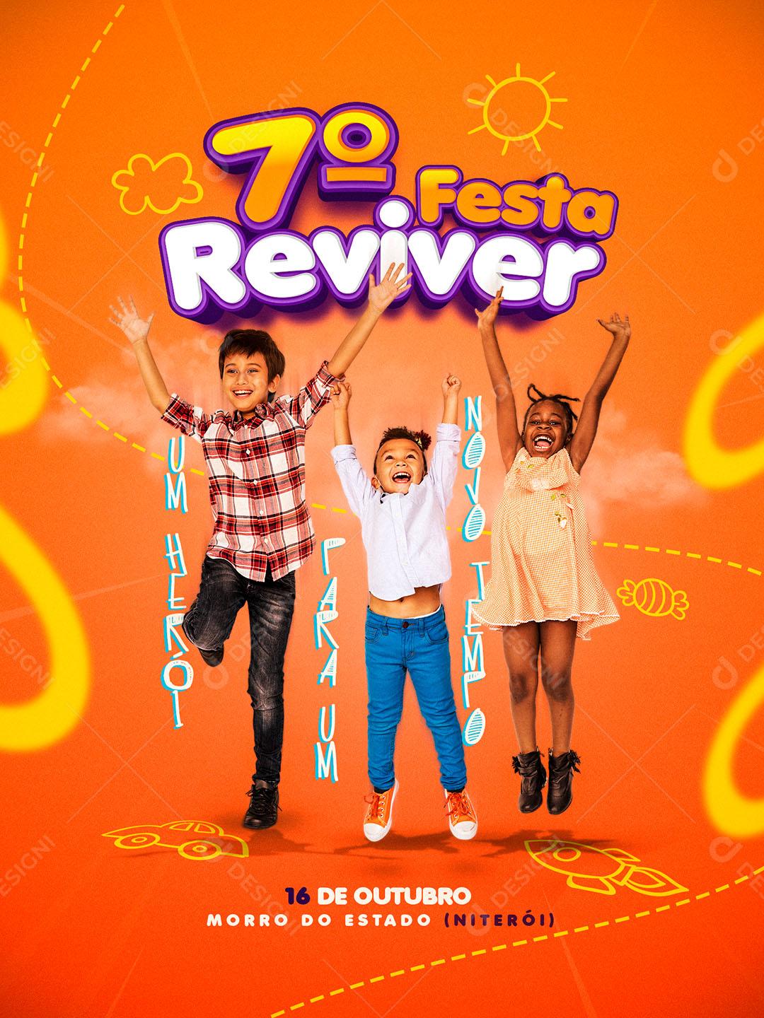 Post 7º Festa Reviver Social Media PSD Editável
