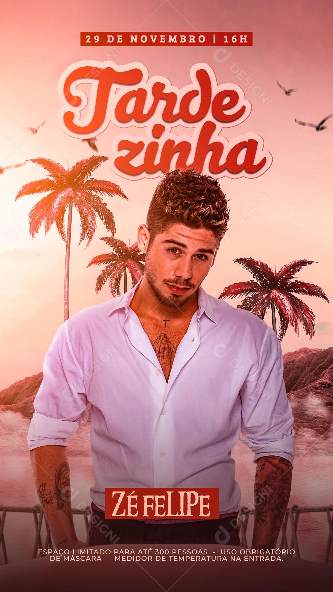 Flyer Story Tardezinha Artista Zé Felipe Social Media PSD Editável