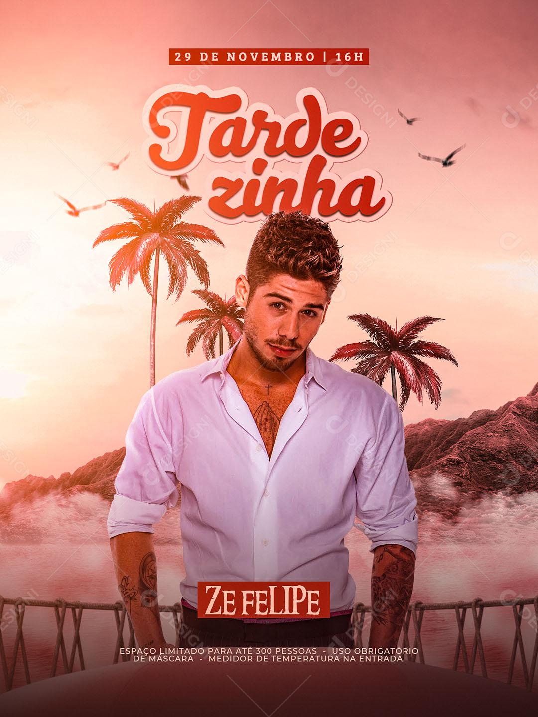 Flyer Tardezinha Artista Zé Felipe Social Media PSD Editável