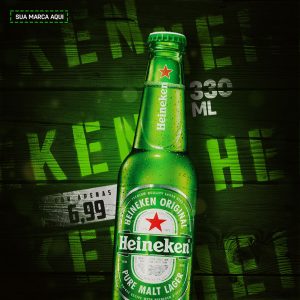 Post Feed Distribuidora Cerveja Heineken Social Media PSD Editável