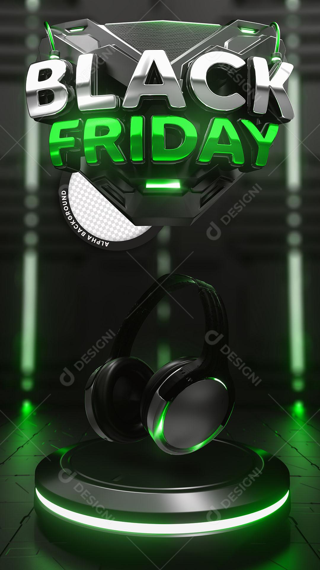 Post Story Loja Black Friday Produto Headset Social Media PSD Editável