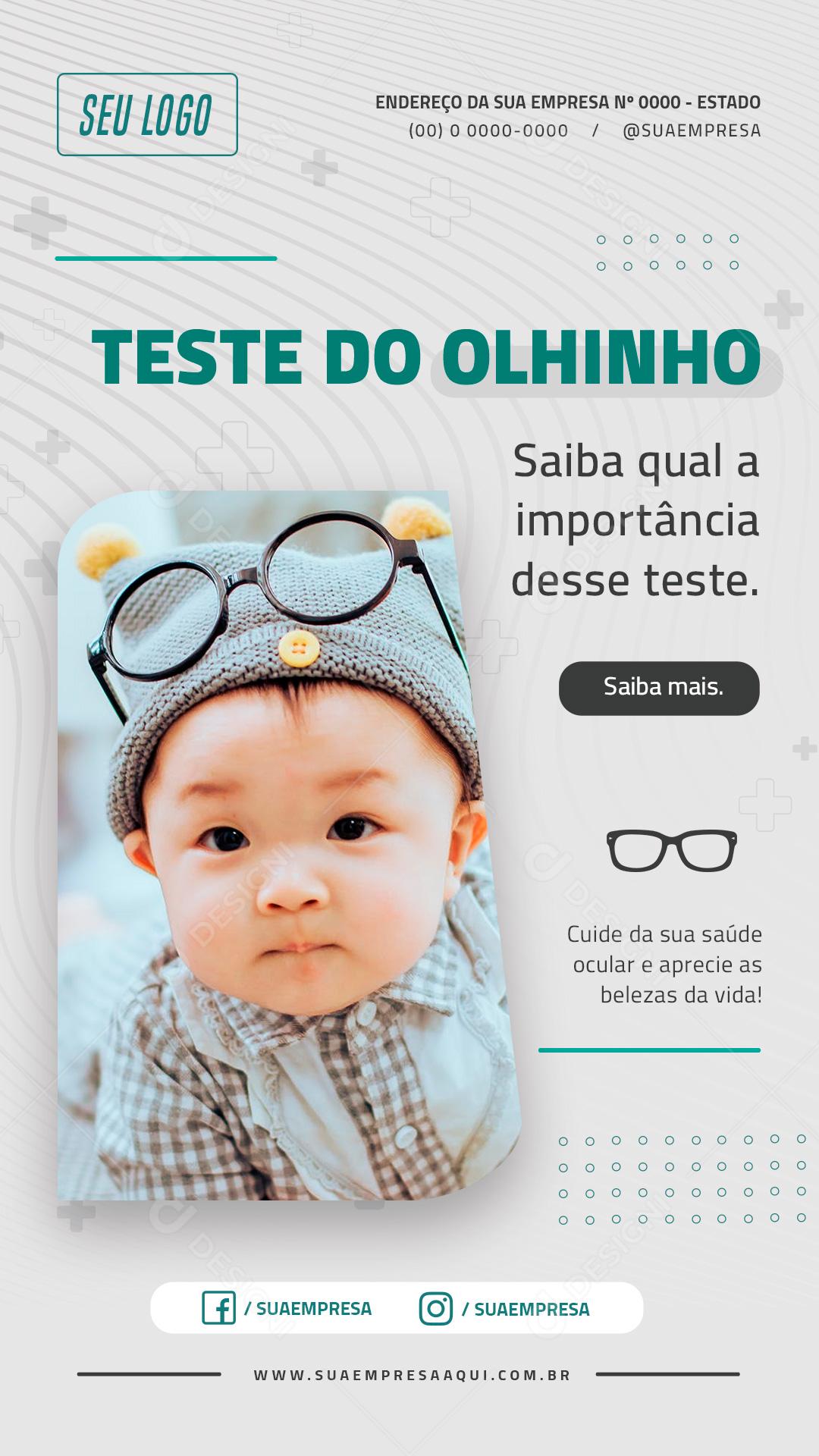 Teste Do Olhinho Saiba Qual A Importância Desse Teste Social Media PSD Editável