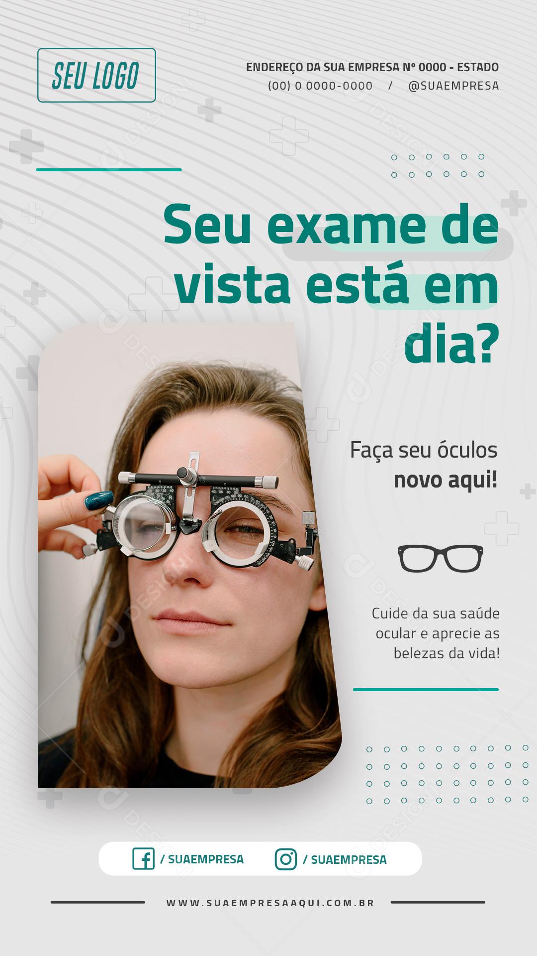 Story Seu Exame De Vista Está Em Dia Social Media PSD Editável