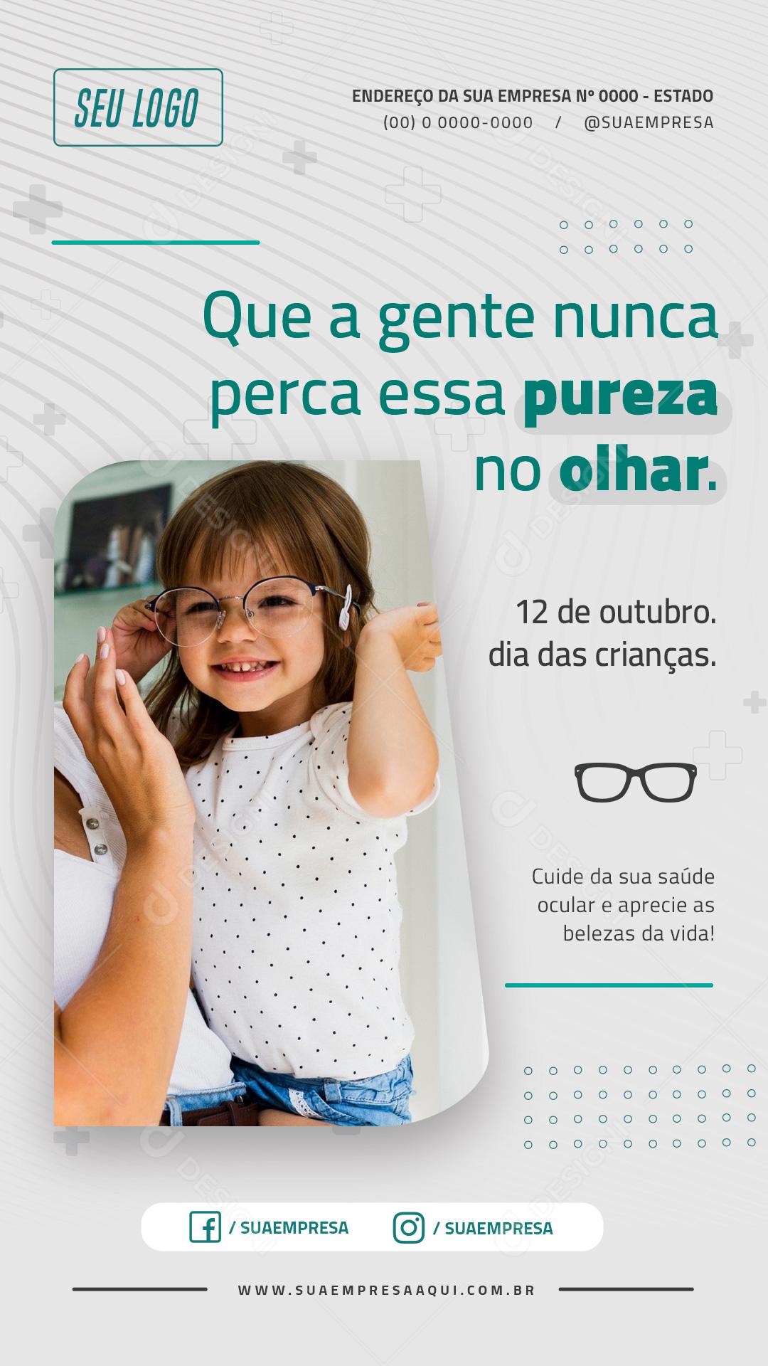 Story Que A Gente Nunca Perca Essa Pureza no Olhar Social Media PSD Editável