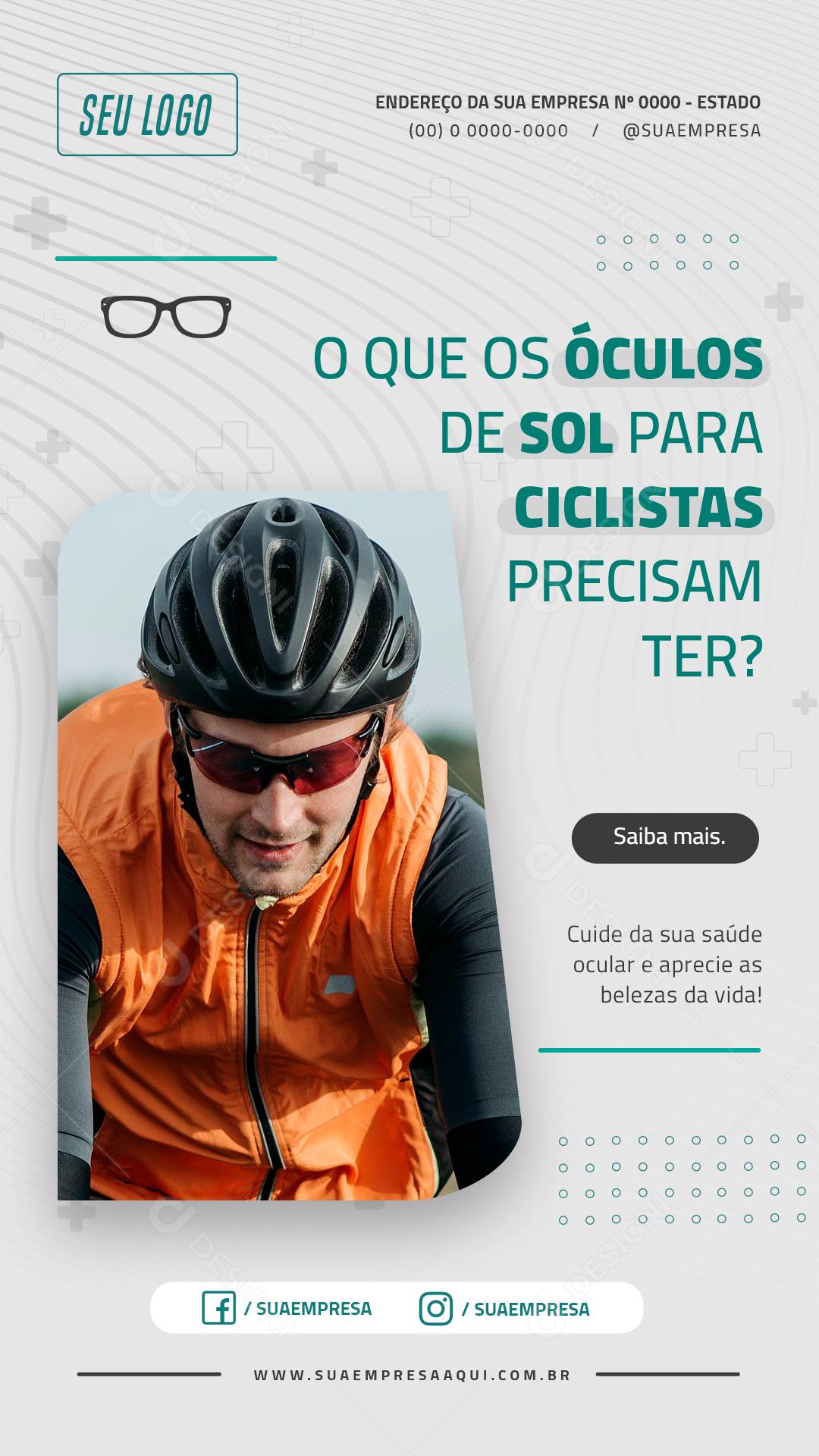 Story O Que Os Óculos De Sol Para Ciclistas Precisam Ter Social Media PSD Editável