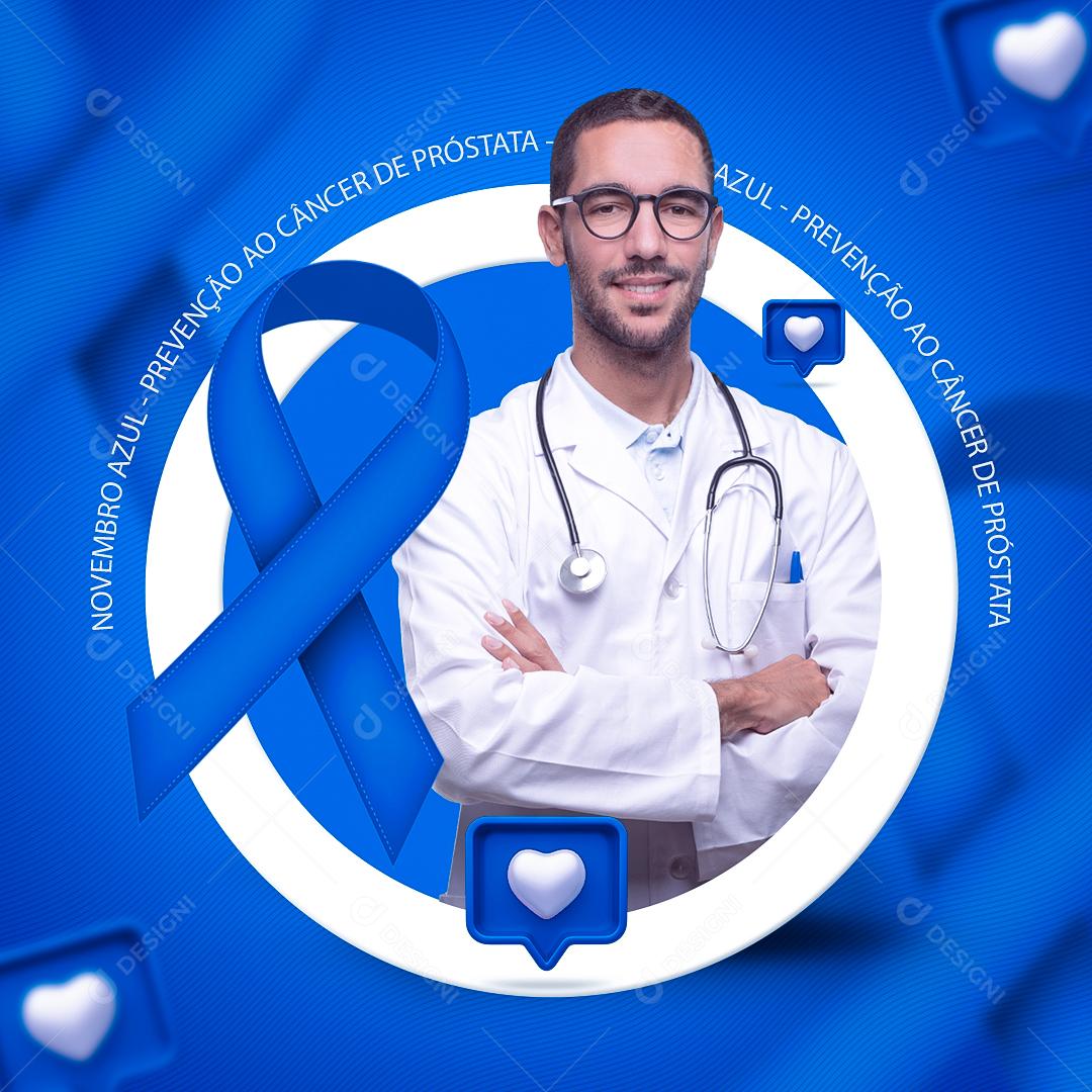 Post Feed Data Comemorativa Novembro Azul Social Media PSD Editável