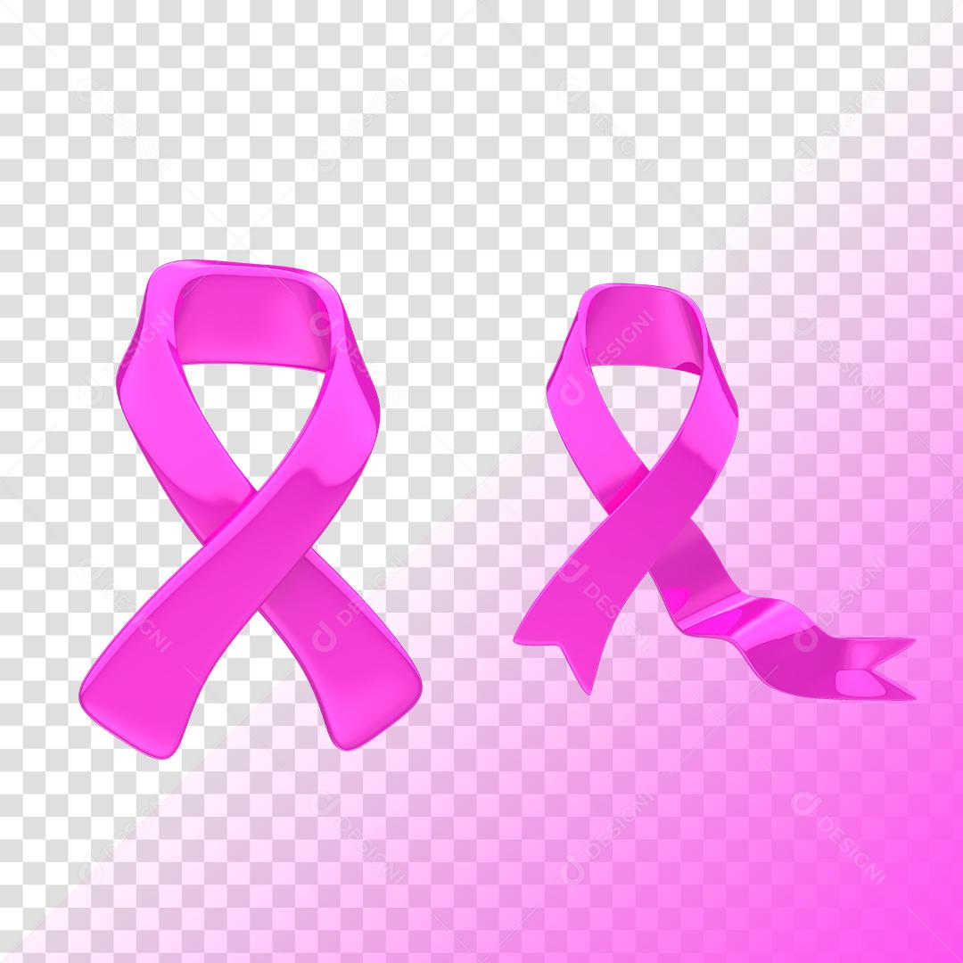 Laços Rosa Elementos 3D Para Composição PNG Transparente