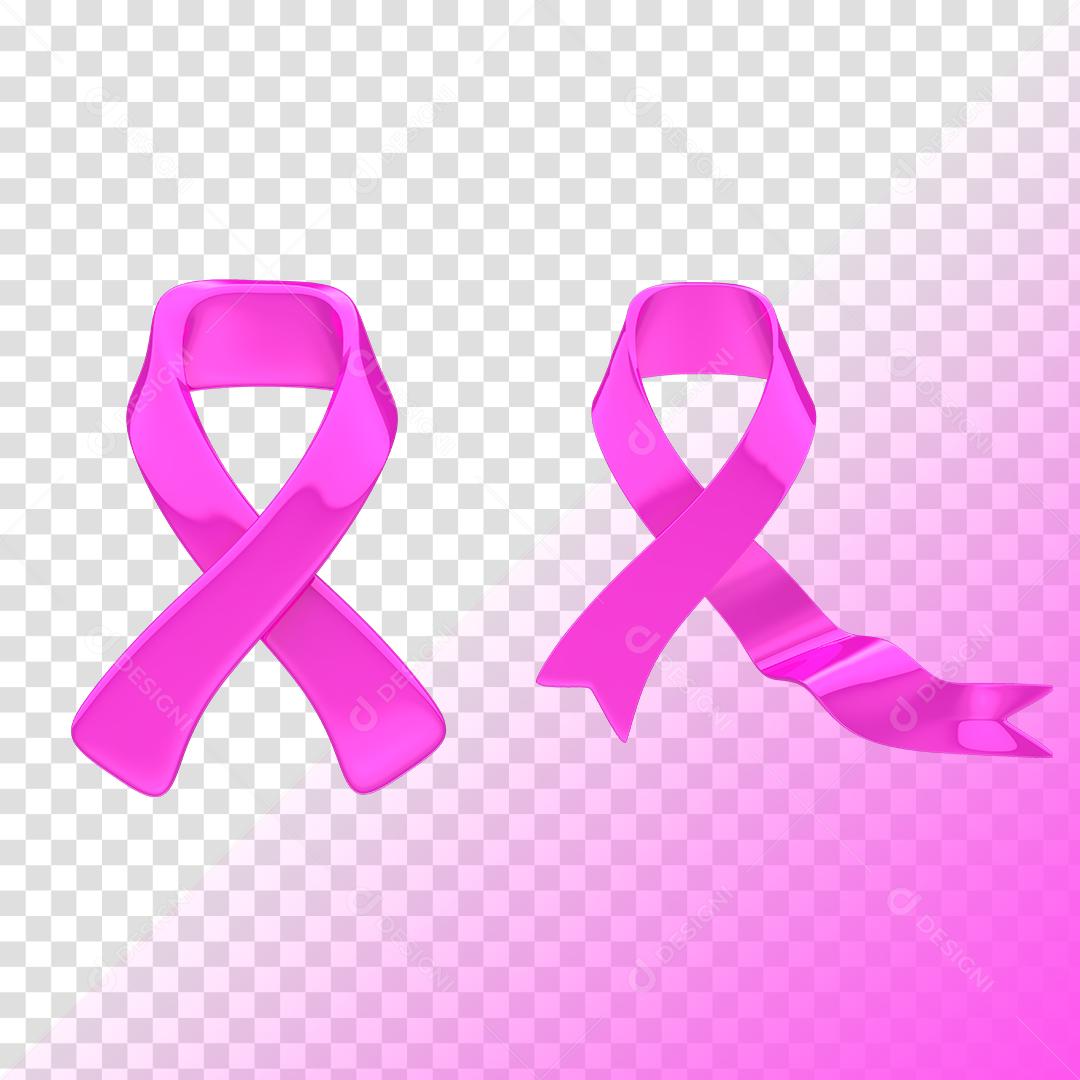 Laços Rosa Elementos 3D Para Composição PNG Transparente