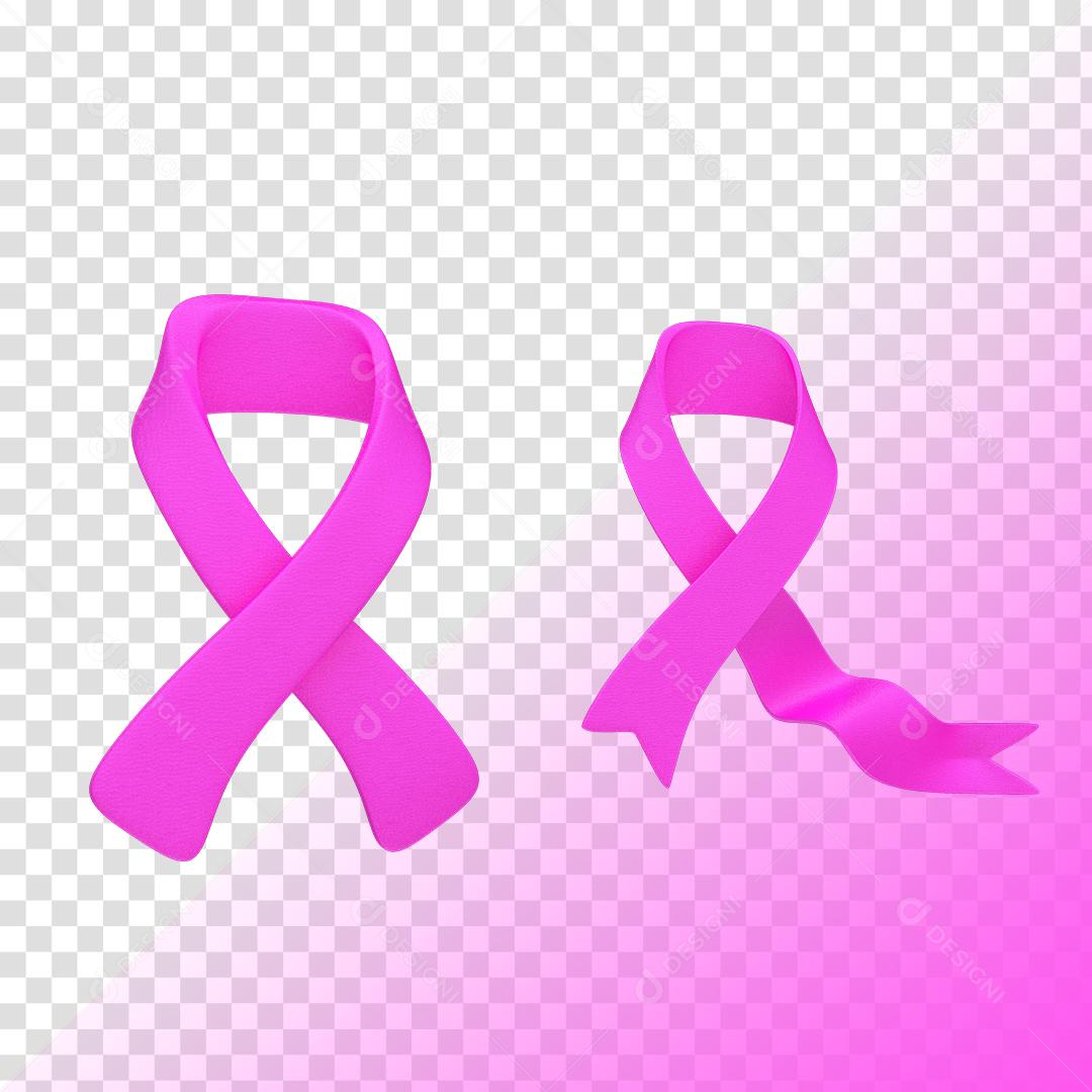 Laços Rosa Elementos 3D Para Composição PNG Transparente