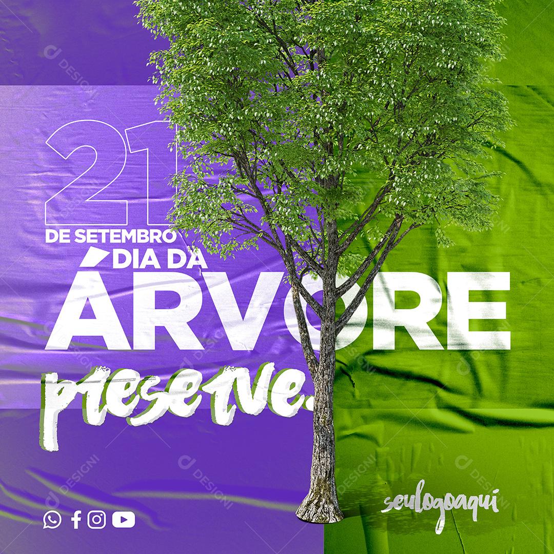 Dia da Árvore 21 de Setembro Preserve Social Media PSD Editável