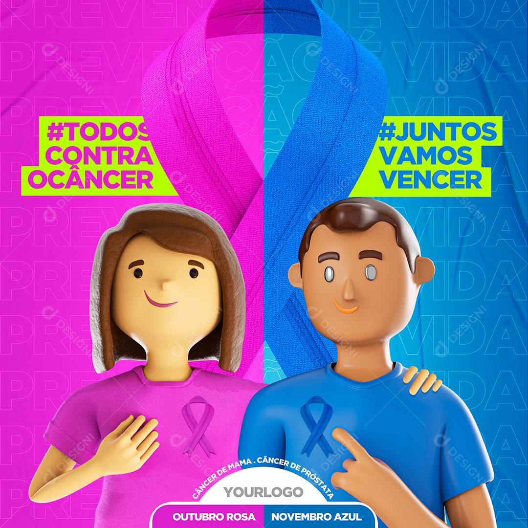 Outubro Rosa Câncer de Mama Prevenção Oncologia