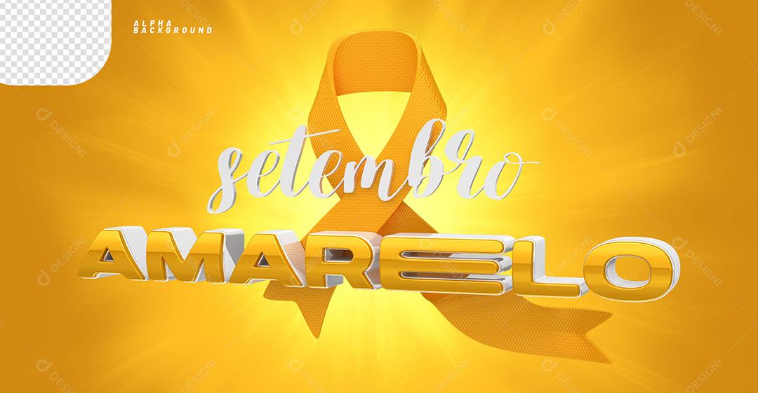 Elemento 3D para Composição Setembro Amarelo PNG Transparente Sem Fundo