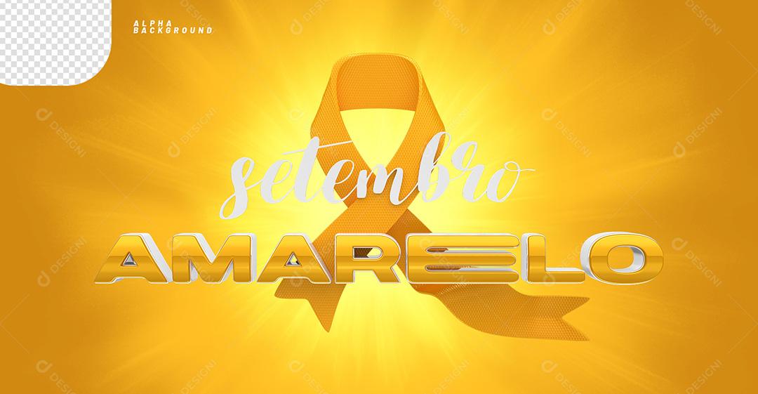 Elemento 3D para Composição Setembro Amarelo PNG Transparente Sem Fundo