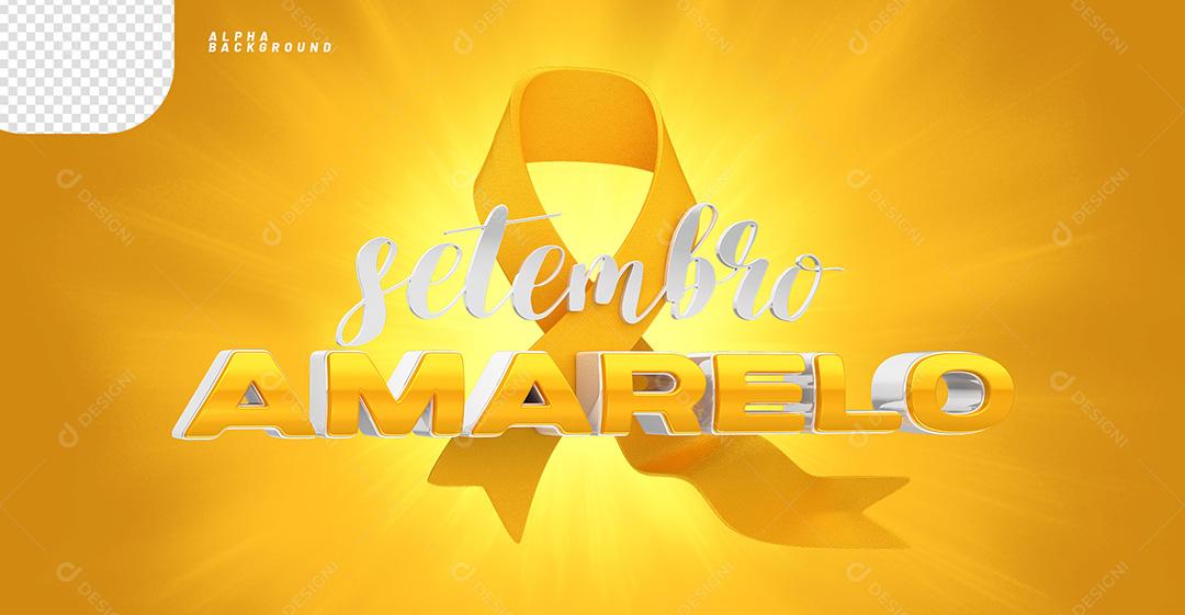 Elemento 3D para Composição Setembro Amarelo PNG Transparente Sem Fundo