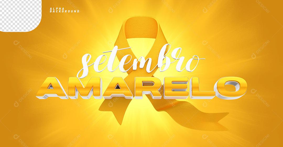 Elemento 3D para Composição Setembro Amarelo PNG Transparente Sem Fundo