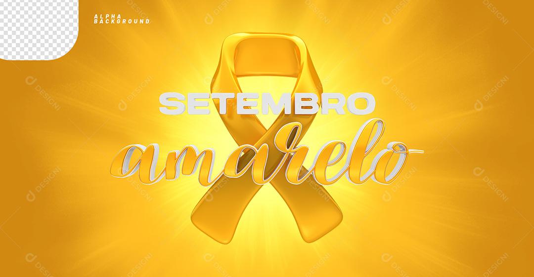 Elemento 3D para Composição Setembro Amarelo PNG Transparente Sem Fundo