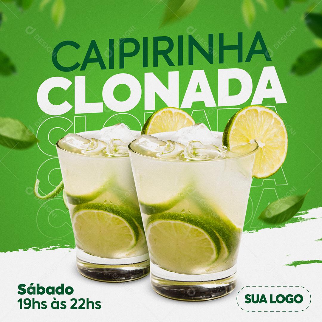 Post Feed Caipirinha Clonada Social Media PSD Editável