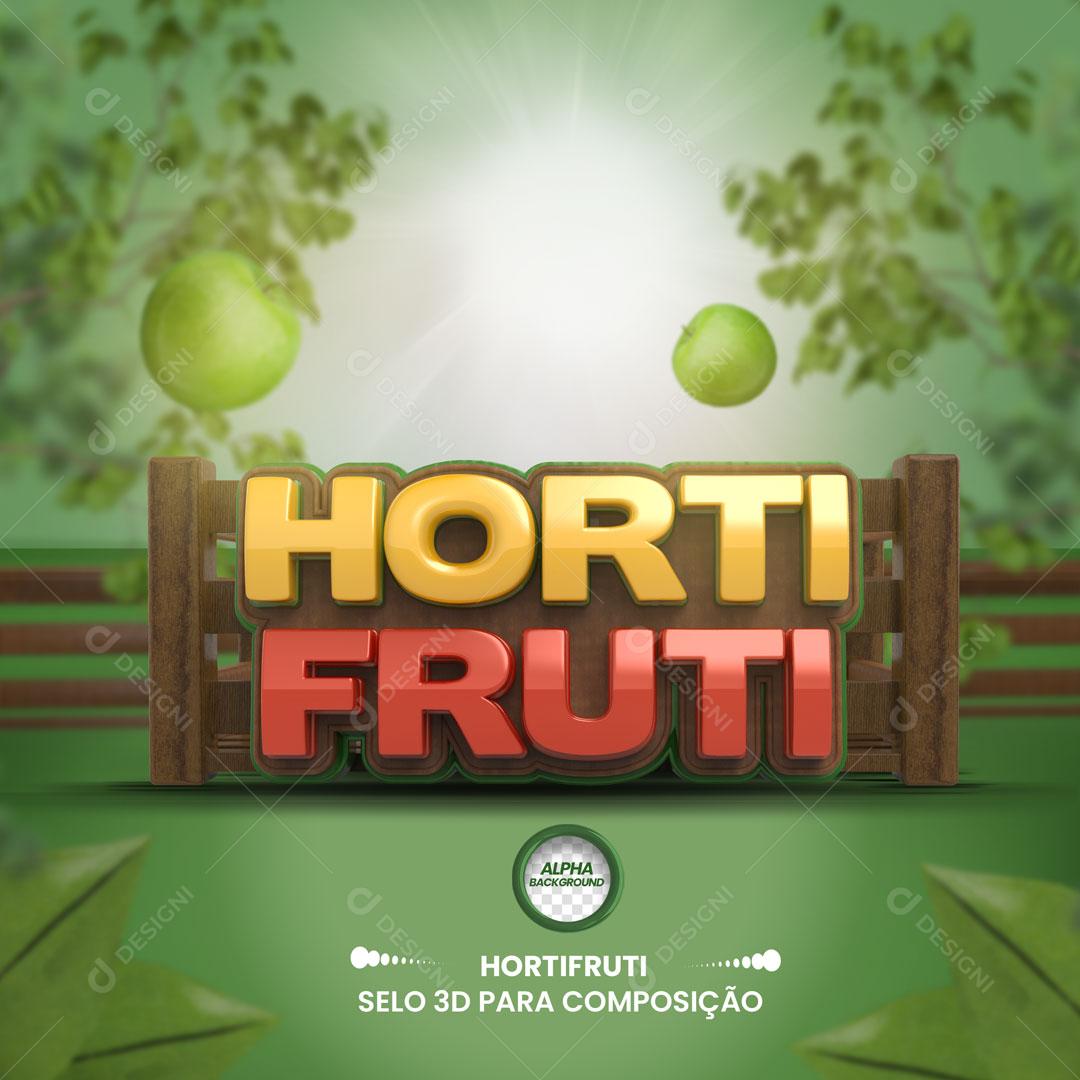 Hortifruti Selo 3D Para Composição PSD Editável