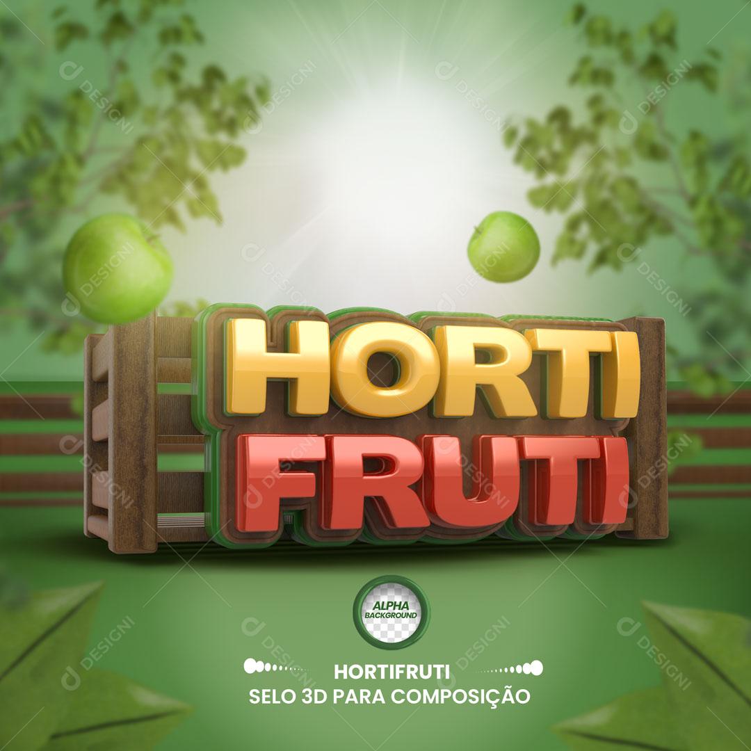 Hortifruti Selo 3D Para Composição PSD Editável