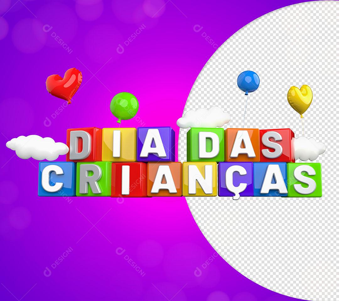 Dia das Crianças Selo 3D Para Composição PSD