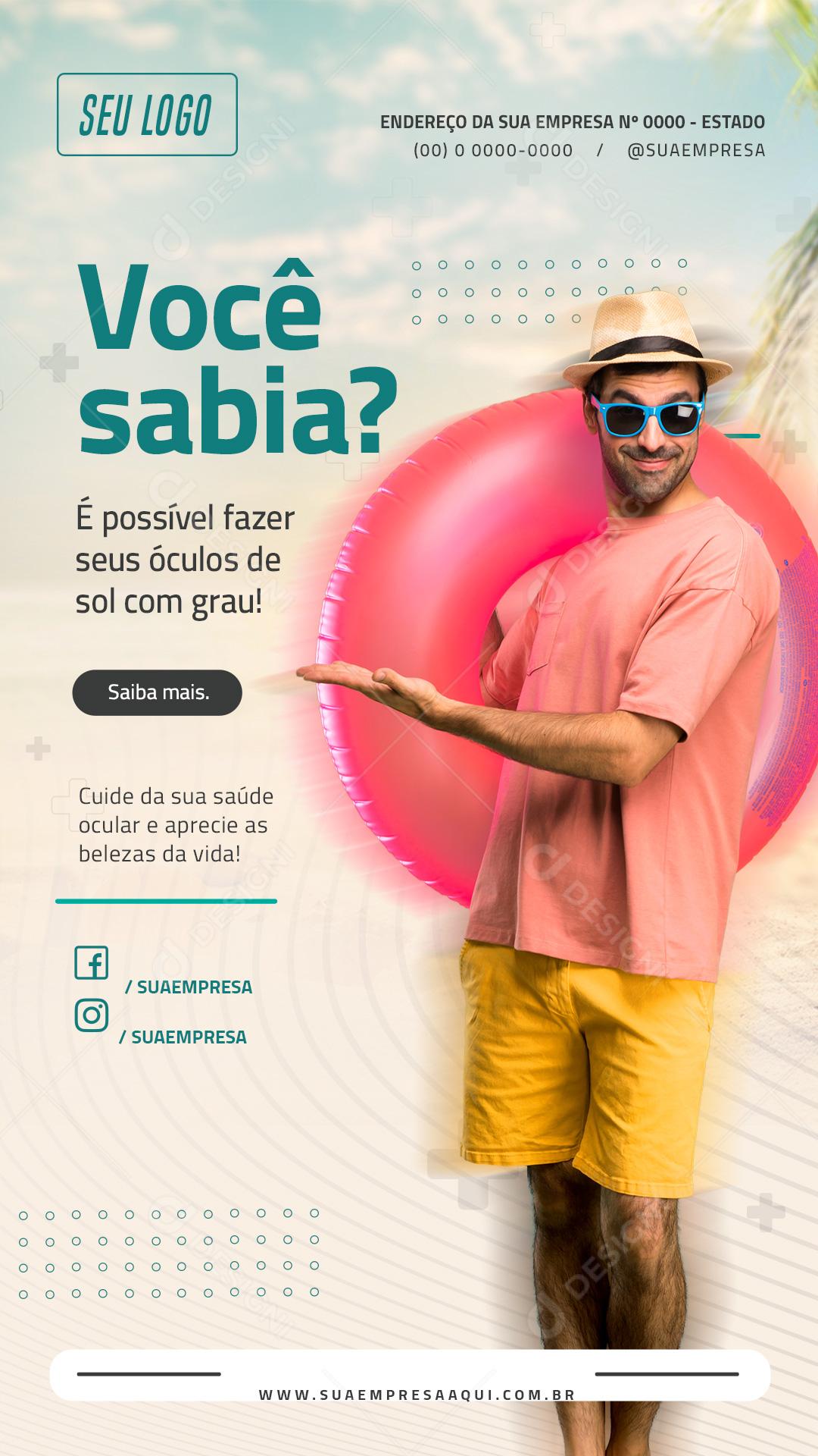 Ótica É Possível Fazer Seus Óculos Social Media PSD Editável