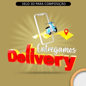 Entregamos Delivery Selo 3D Para Composição PNG Transparente