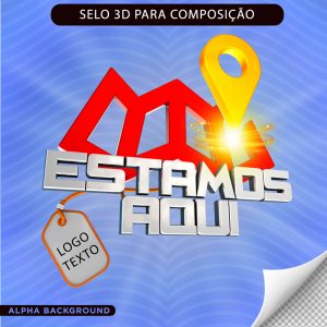 Estamos Aqui Selo Para Composição PSD Editável