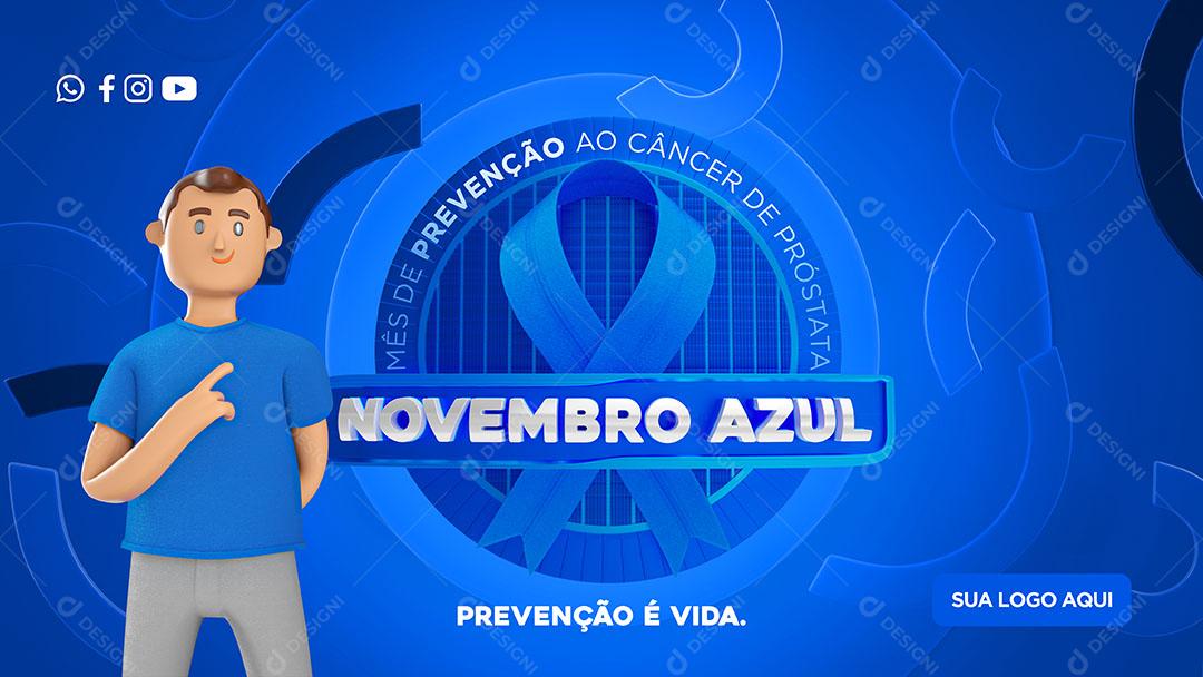 Post Banner Data Comemorativa Novembro Azul Social Media PSD Editável