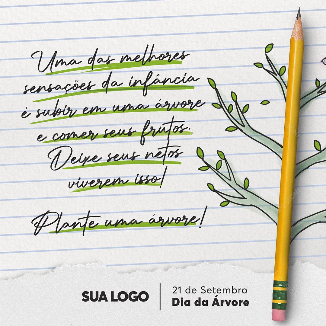 Post Feed 21 de Setembro Dia da Árvore Social Media PSD Editável