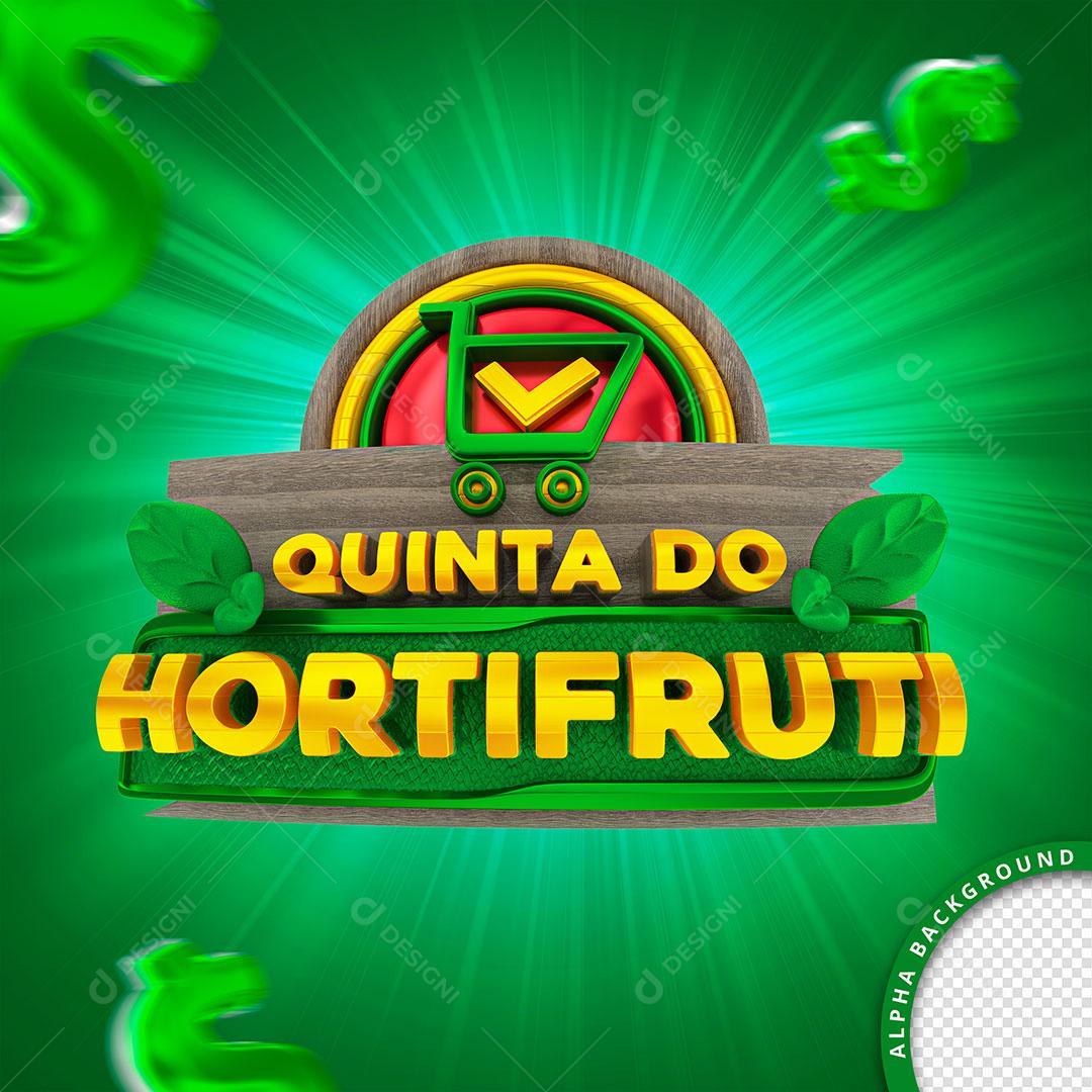 Quinta Selo 3D Composição Hortifrúti PSD Editável