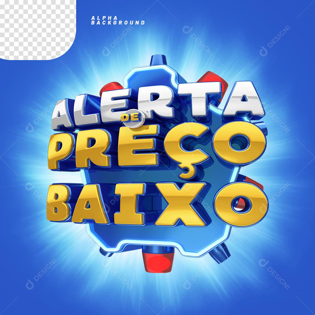 Alerta de Preço Baixo Selo 3D Para Composição PNG Transparente