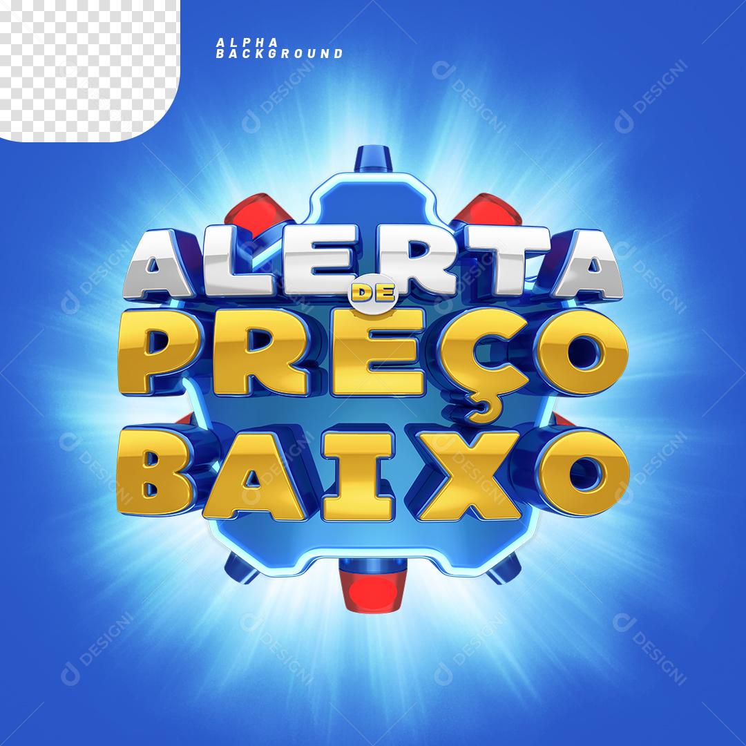 Alerta de Preço Baixo Selo 3D Para Composição PNG Transparente
