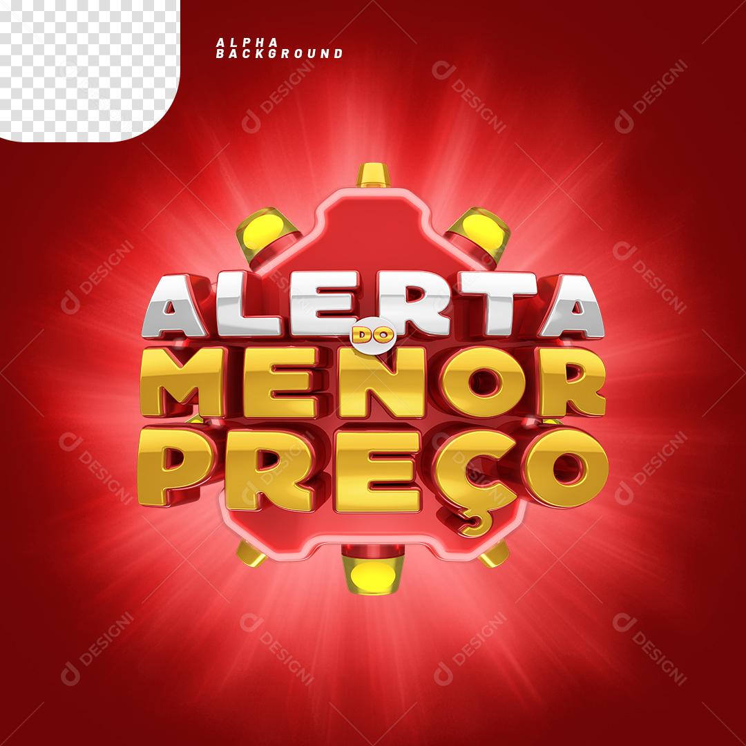 Alerta de Preço Baixo Selo 3D Vermelho Para Composição PNG Transparente