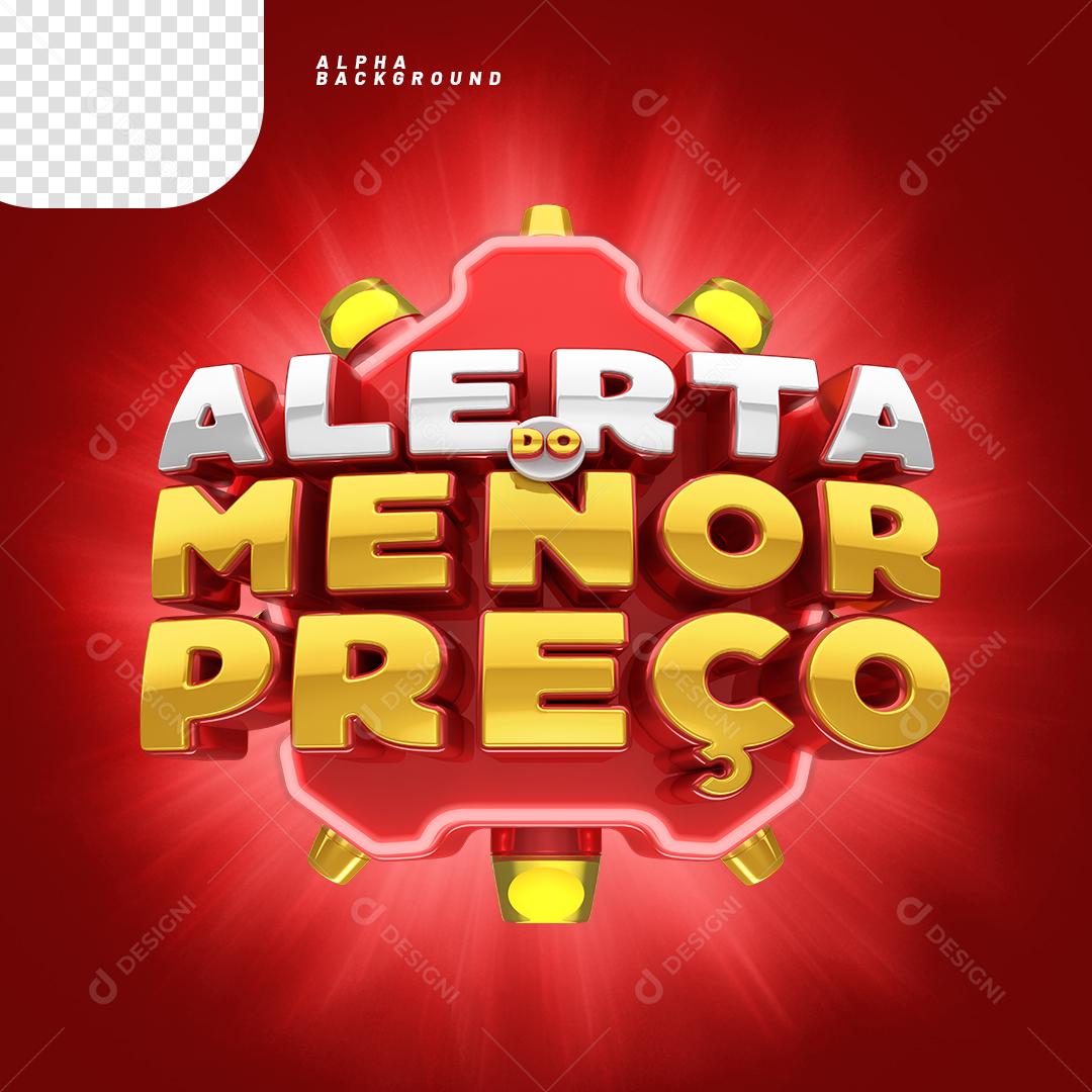Alerta de Preço Baixo Selo 3D Vermelho Para Composição PNG Transparente
