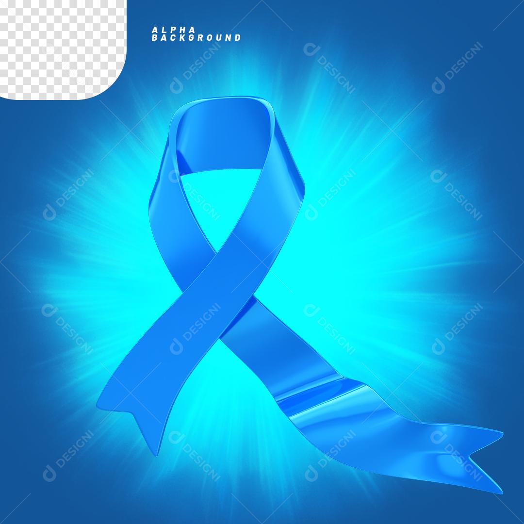 Laço Azul Elemento 3D Para Composição PNG Transparente